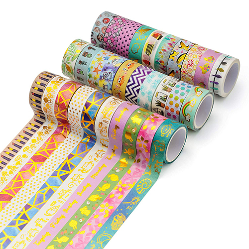 OEM Custom Logo Design Printed Assorted Kawaii Decoration Craft Washi Masking Paper Tapes Set